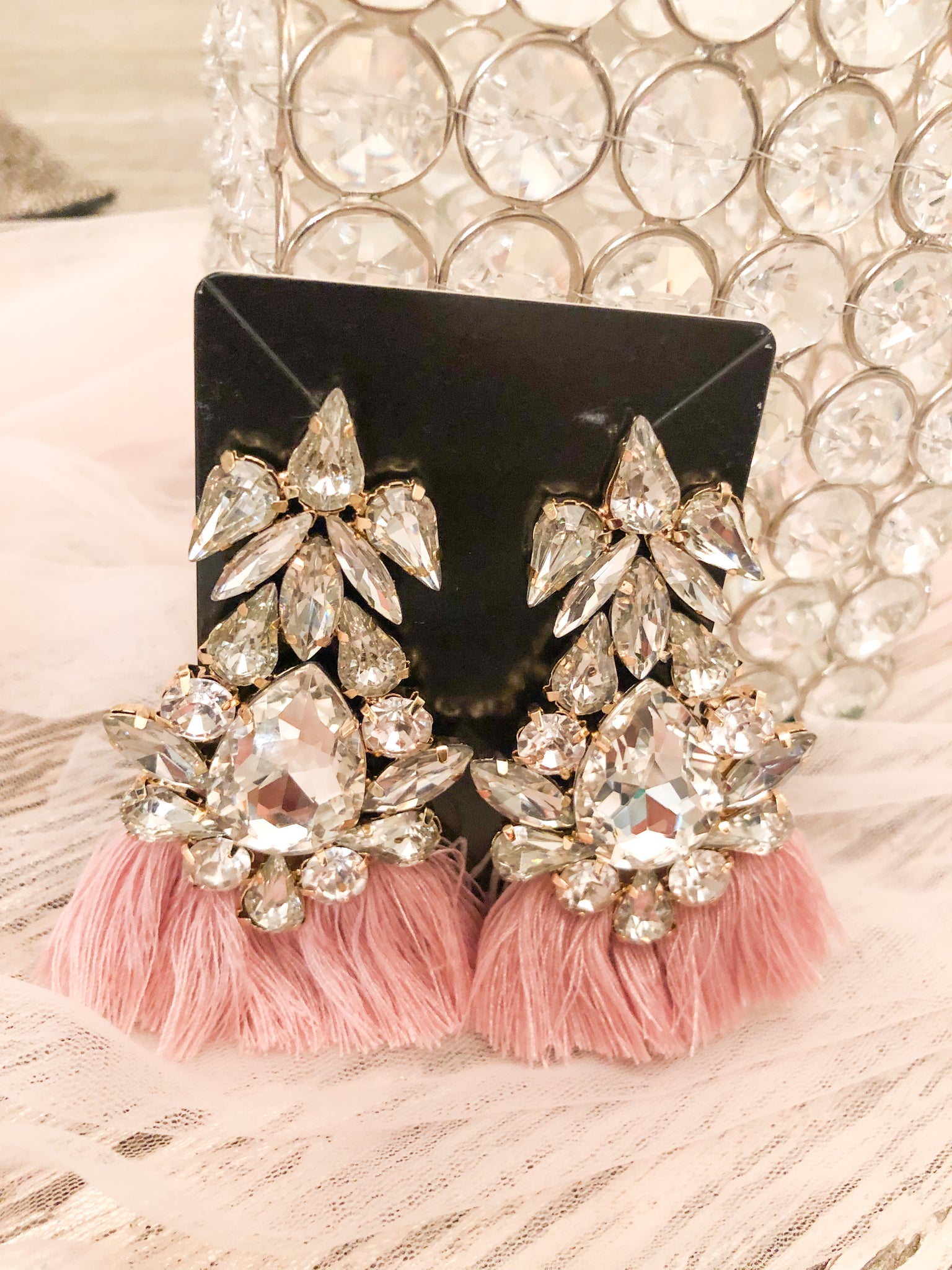 Pink Crystal Earrings