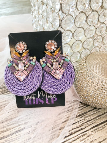 Lavender Round Drop Earrings